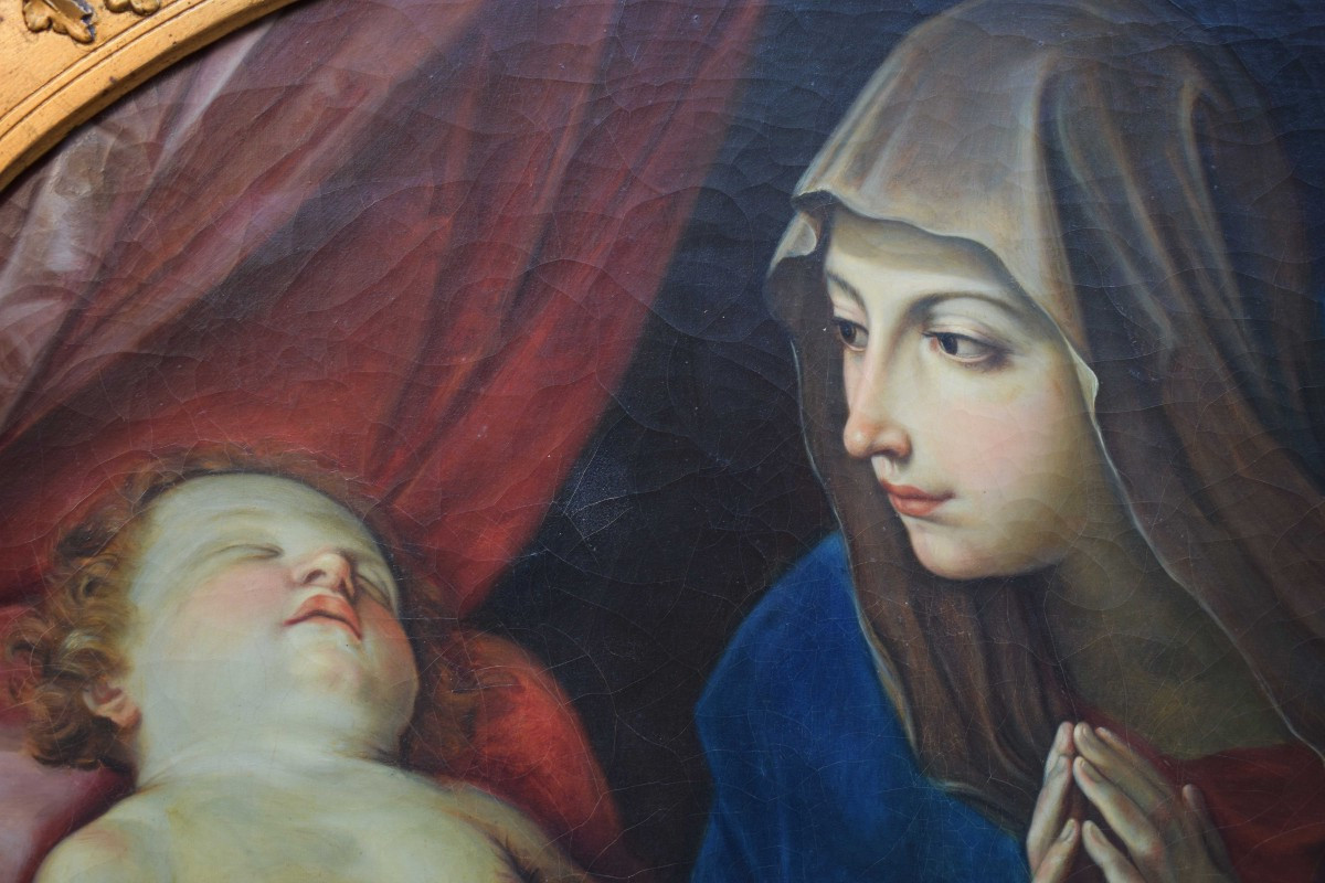 Madonna con il Bambino da Guido Reni, dipinto  XIX secolo-photo-3