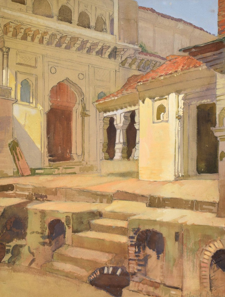 Acquerello orientalista con architetture-photo-2