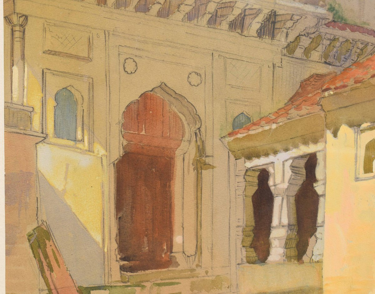 Acquerello orientalista con architetture-photo-1