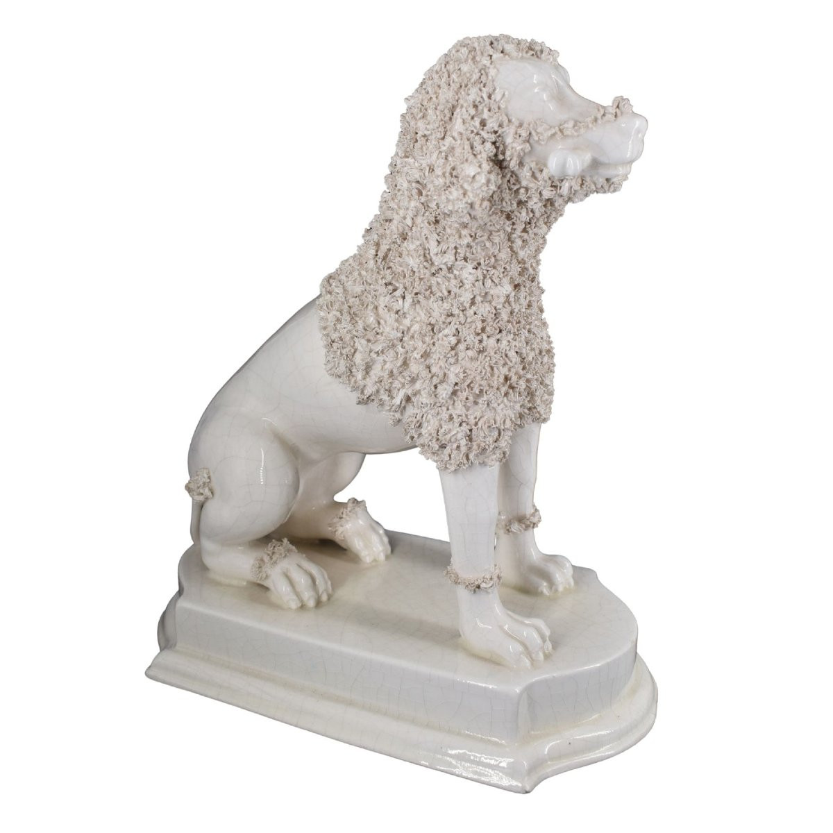 Coppia di sculture in ceramica di Nove di Bassano raffiguranti barboncini-photo-3