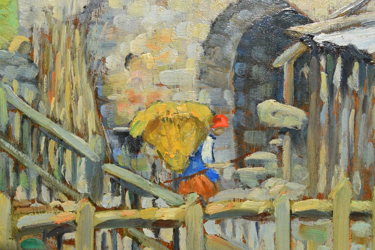Paesaggio montano con contadina di Mario Moretti Foggia - Prima metà XIX secolo-photo-4