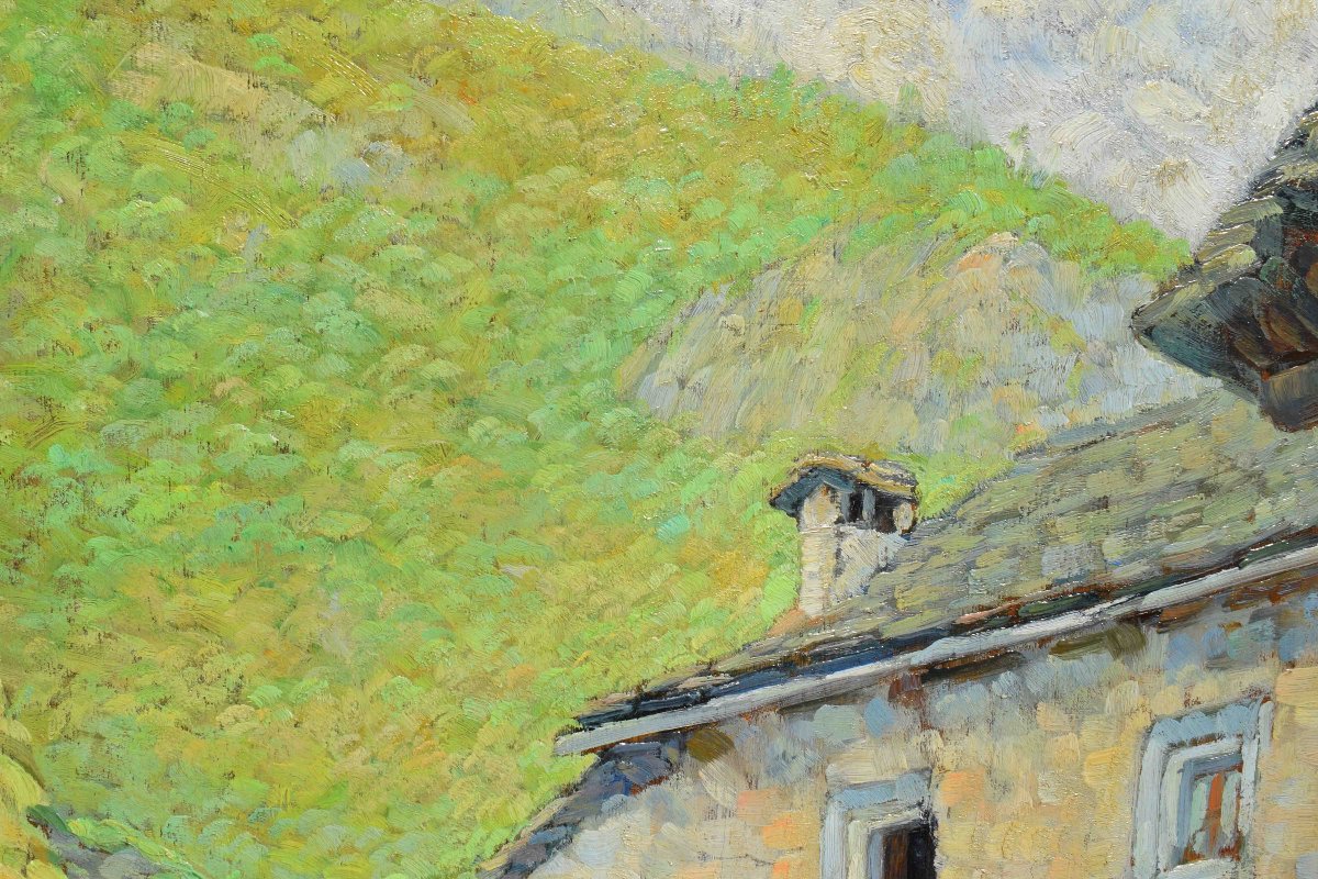 Paesaggio montano con contadina di Mario Moretti Foggia - Prima metà XIX secolo-photo-1