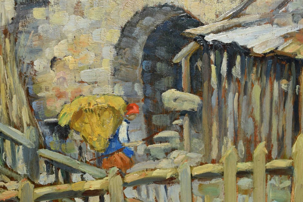 Paesaggio montano con contadina di Mario Moretti Foggia - Prima metà XIX secolo-photo-2