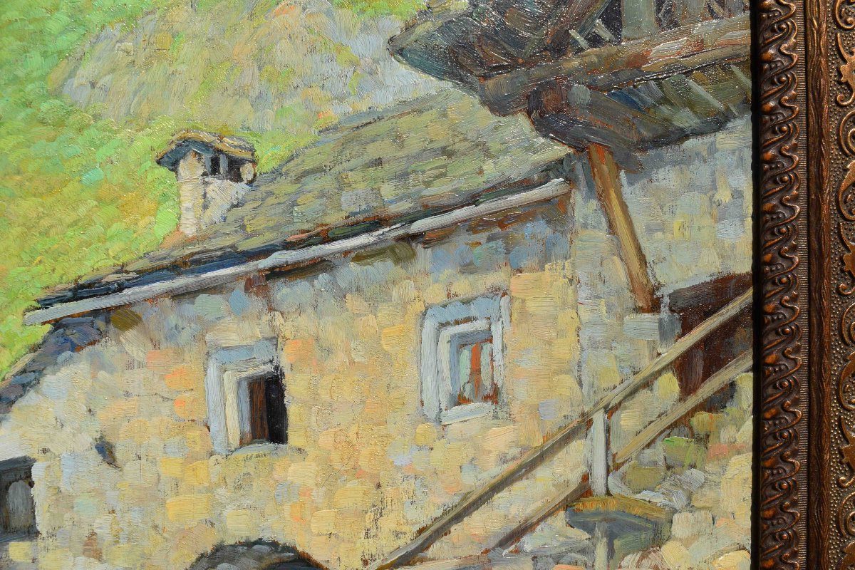 Paesaggio montano con contadina di Mario Moretti Foggia - Prima metà XIX secolo-photo-4