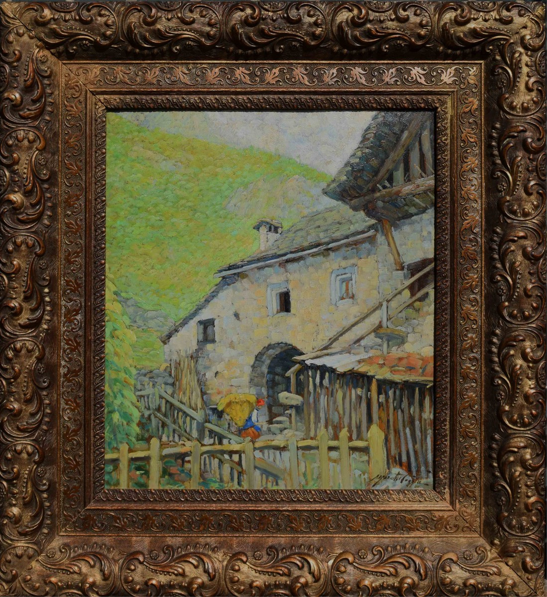 Paesaggio montano con contadina di Mario Moretti Foggia - Prima metà XIX secolo