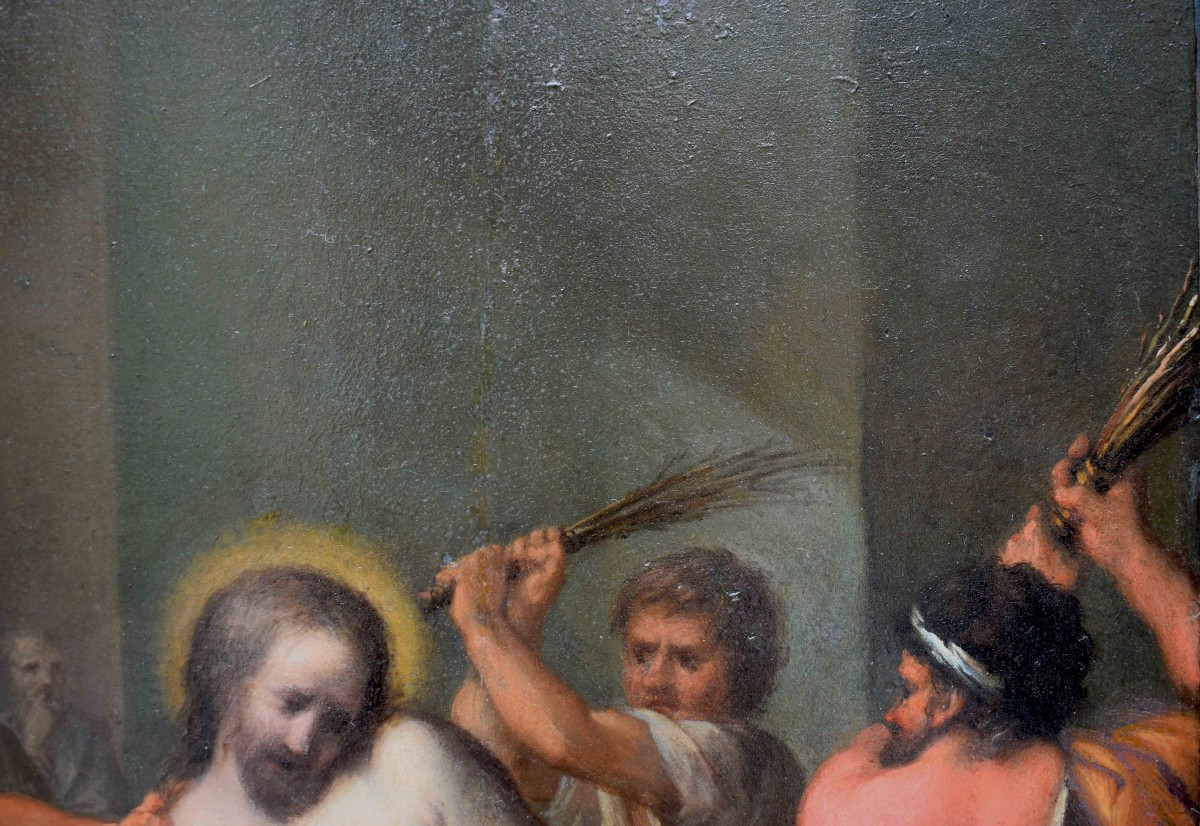 Dipinto su tavola fine XVI secolo Cristo alla colonna Scuola veneta-photo-4