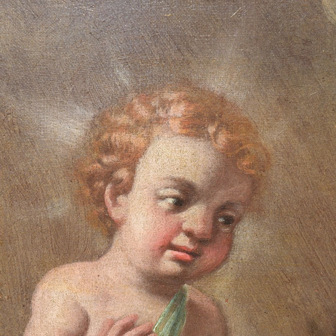 Dipinto religioso antico Sant'Antonio di Padova, XVII secolo Emilia-photo-2