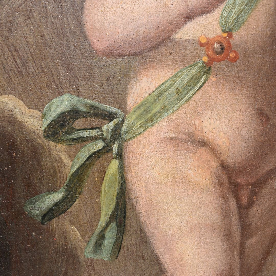 Dipinto religioso antico Sant'Antonio di Padova, XVII secolo Emilia-photo-6