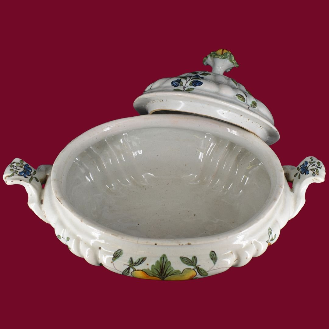 XVIII secolo, Imola (Emilia, Italia), Zuppiera in maiolica policroma-photo-3