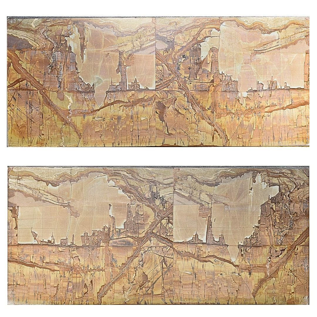 Coppia di Pietre Paesine incorniciate – Toscana, XVIII secolo-photo-2