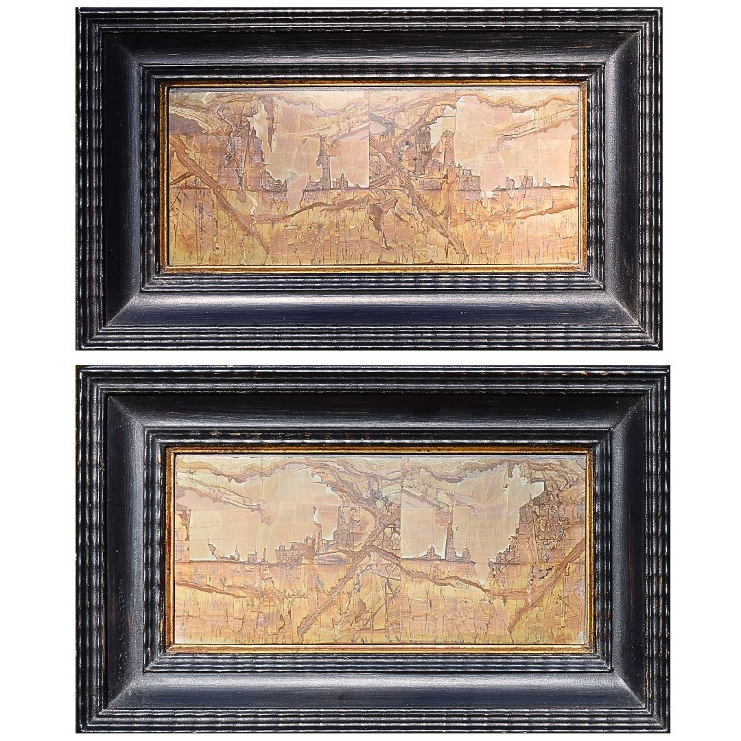 Coppia di Pietre Paesine incorniciate – Toscana, XVIII secolo