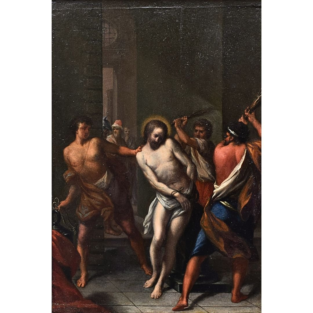 Tavola Veneto Fino XVI secolo Flagellazione di Cristo alla colonna-photo-2