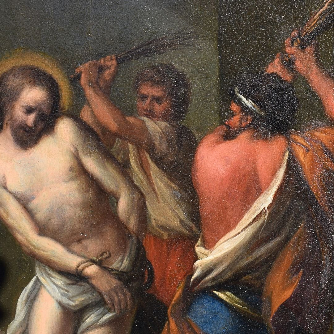 Tavola Veneto Fino XVI secolo Flagellazione di Cristo alla colonna-photo-3