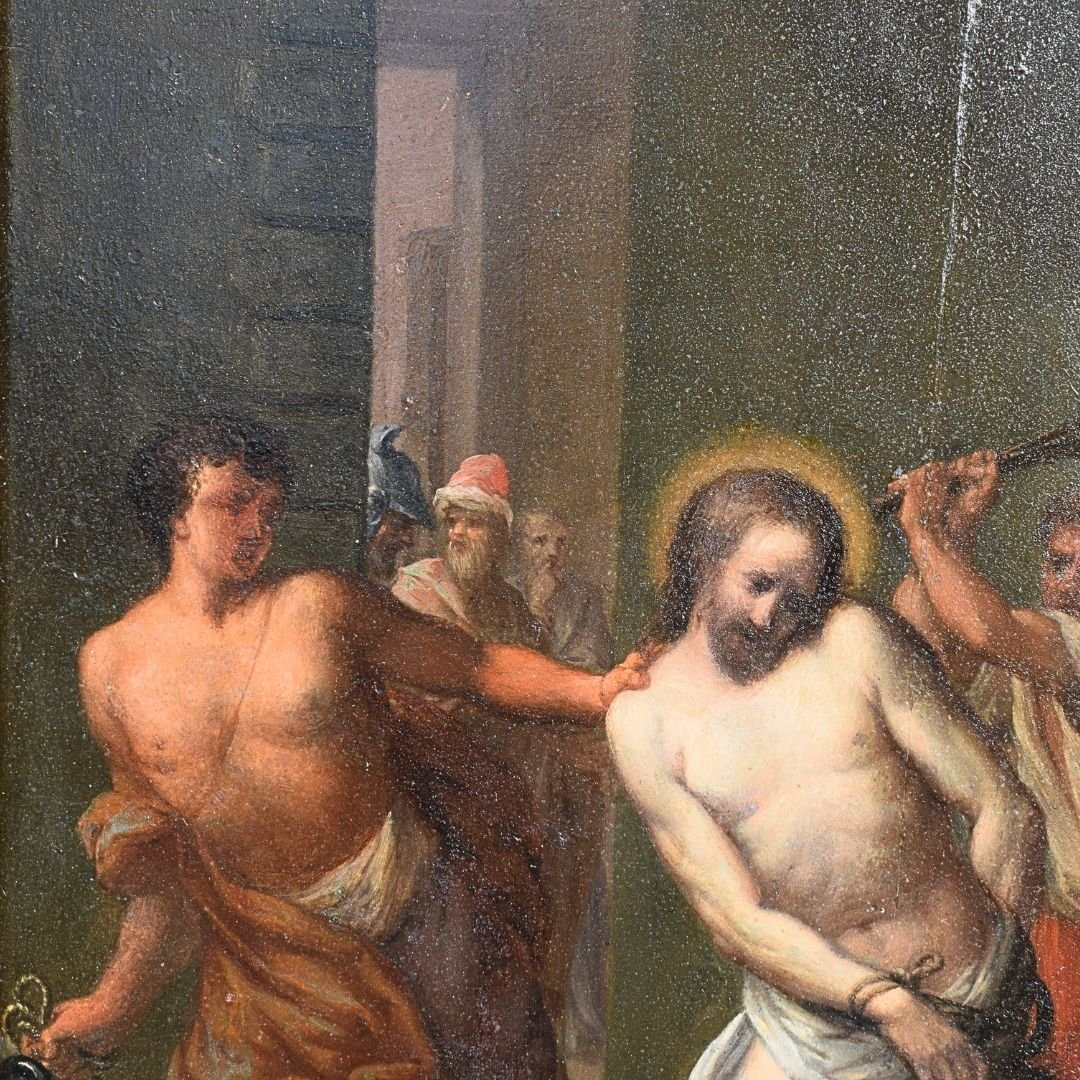 Tavola Veneto Fino XVI secolo Flagellazione di Cristo alla colonna-photo-2