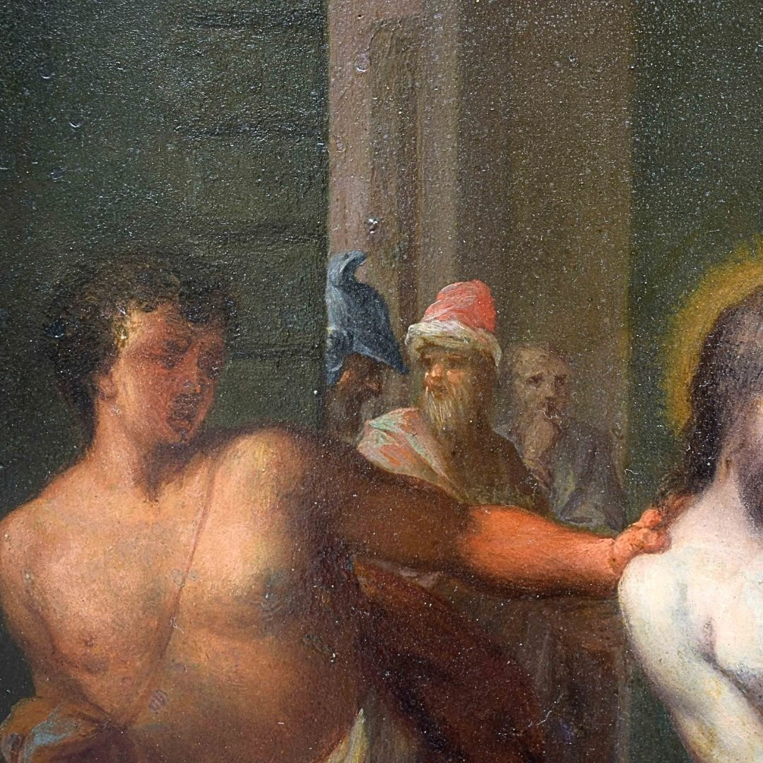 Tavola Veneto Fino XVI secolo Flagellazione di Cristo alla colonna-photo-3