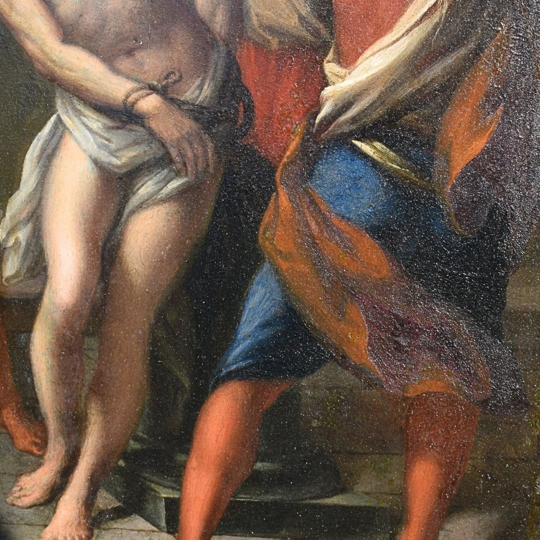 Tavola Veneto Fino XVI secolo Flagellazione di Cristo alla colonna-photo-4