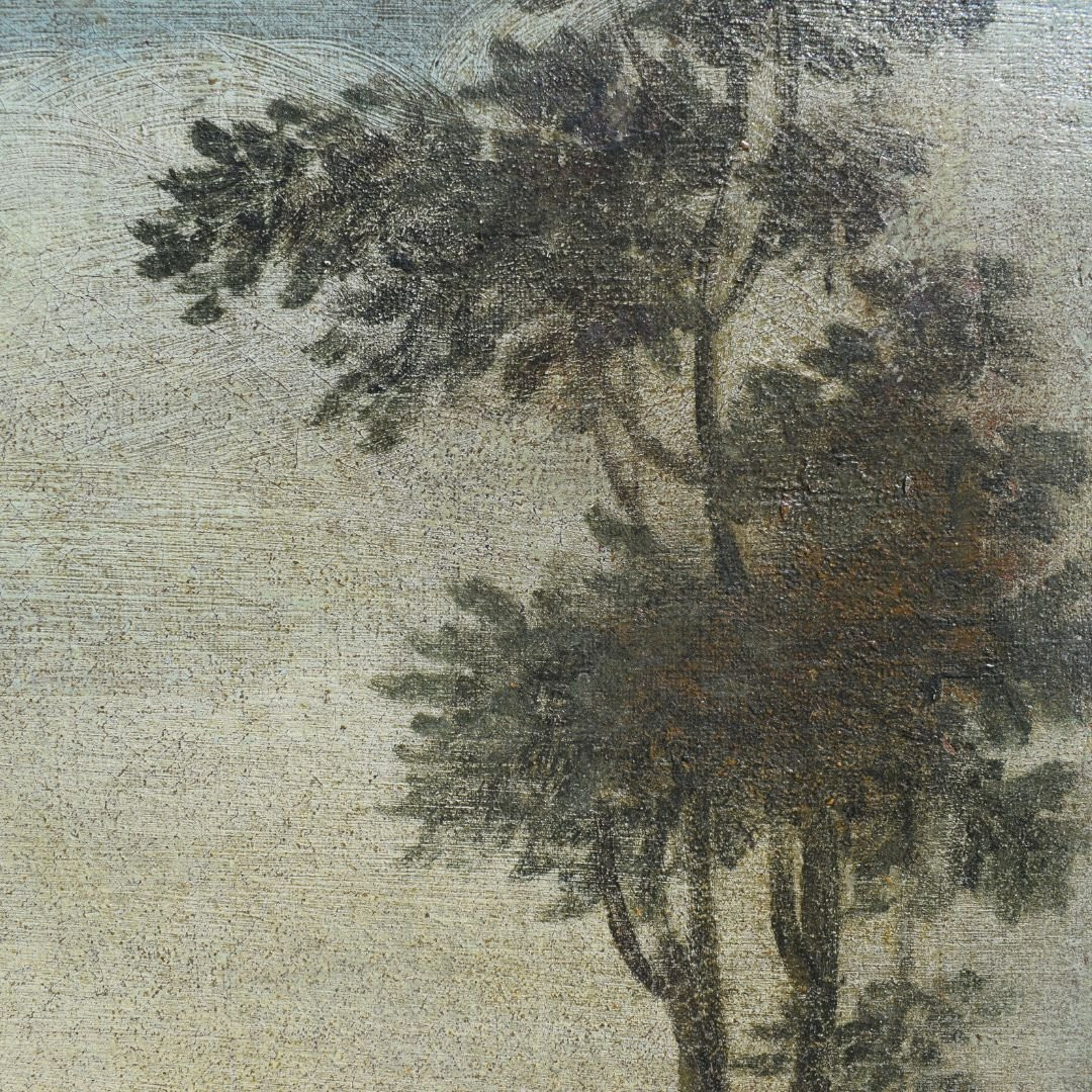 Dipinto antico paesaggio veneto con figure olio su tela XVIII secolo scuola veneta-photo-6