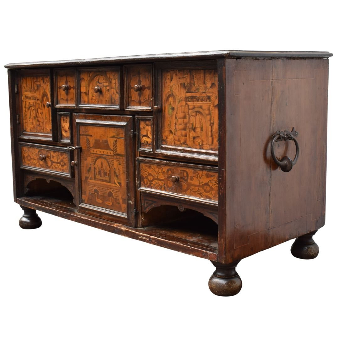 Stipo - monetiere decorato a paesini, XVI secolo, Piemonte, Nord Italia-photo-3