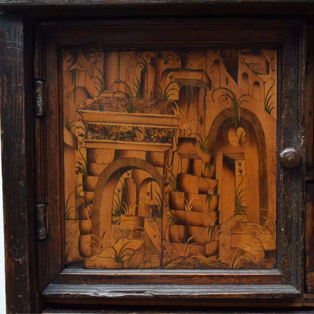 Stipo - monetiere decorato a paesini, XVI secolo, Piemonte, Nord Italia-photo-4