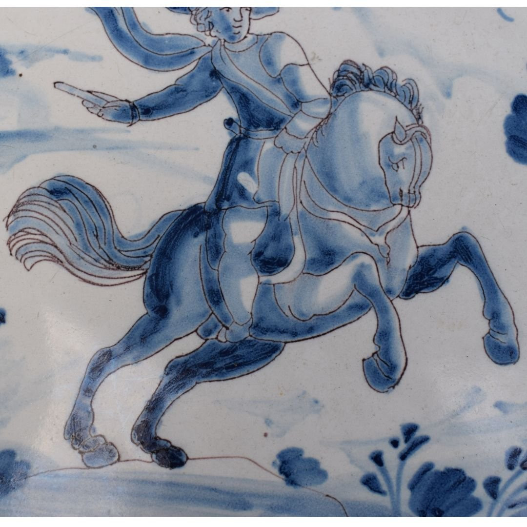 Alzatina in maiolica – Cavaliere a cavallo - Liguria, fine XVII secolo-photo-1