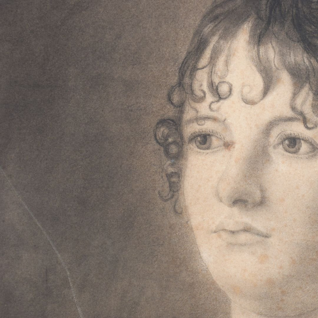 Disegno a carboncino, Inizio XIX secolo, Ritratto di nobildonna-photo-4