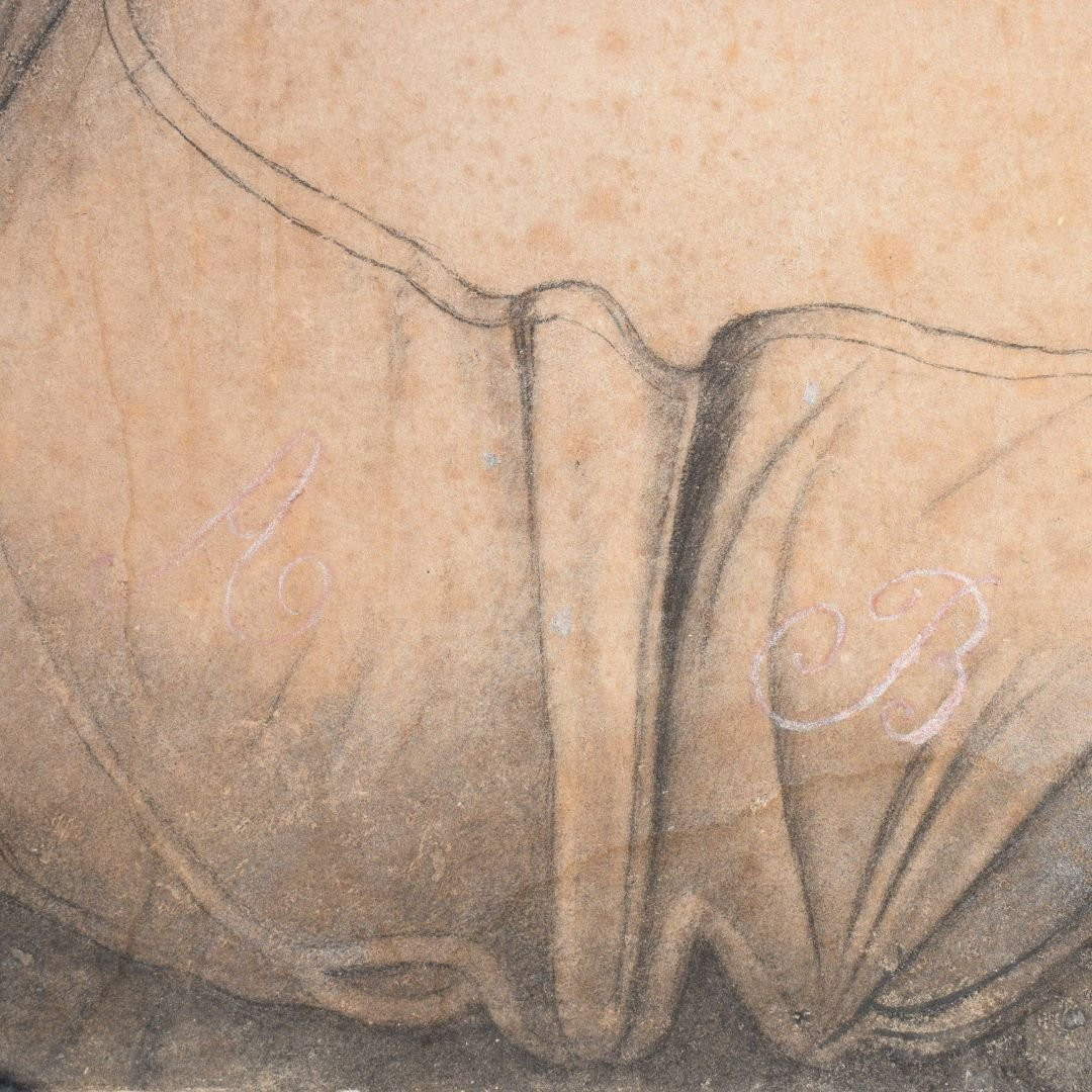 Disegno a carboncino, Inizio XIX secolo, Ritratto di nobildonna-photo-1