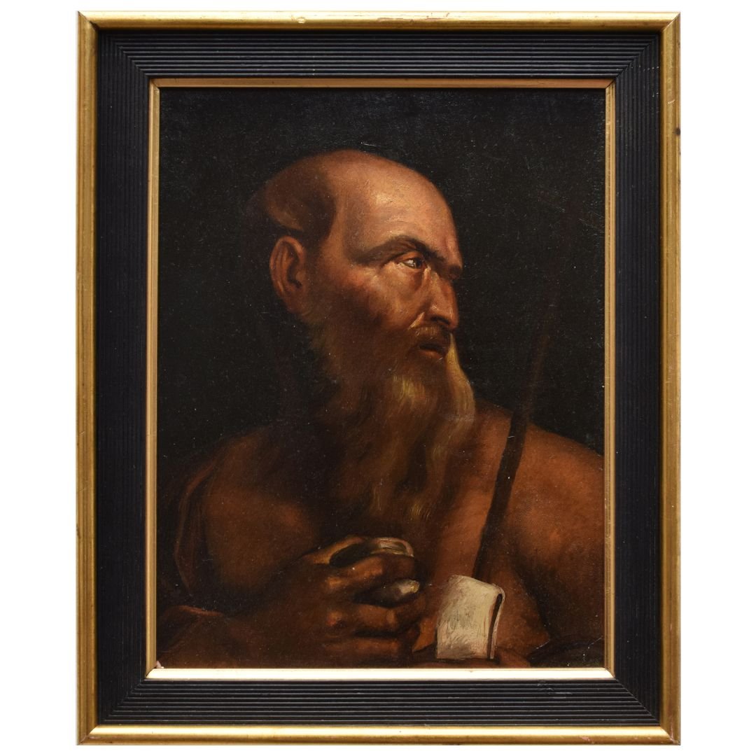 Dipinto antico san Gerolamo penitente, XVII secolo
