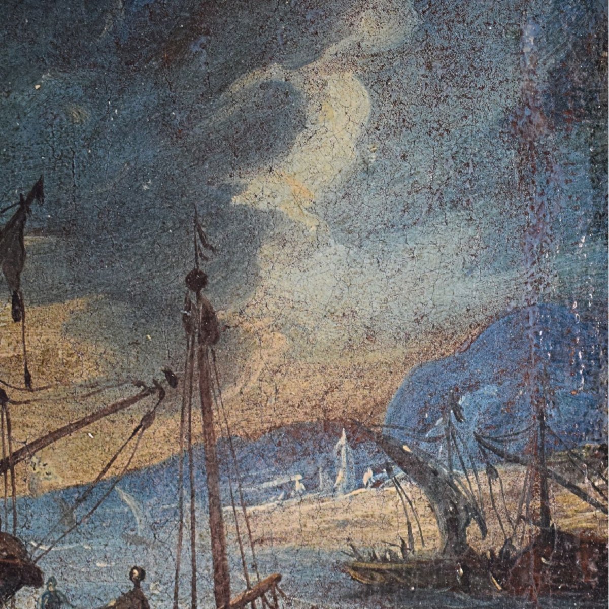 Capriccio veneto con imbarcazioni nel porto, XVIII secolo, quadro-photo-1