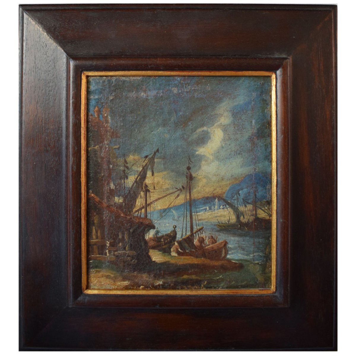Capriccio veneto con imbarcazioni nel porto, XVIII secolo, quadro