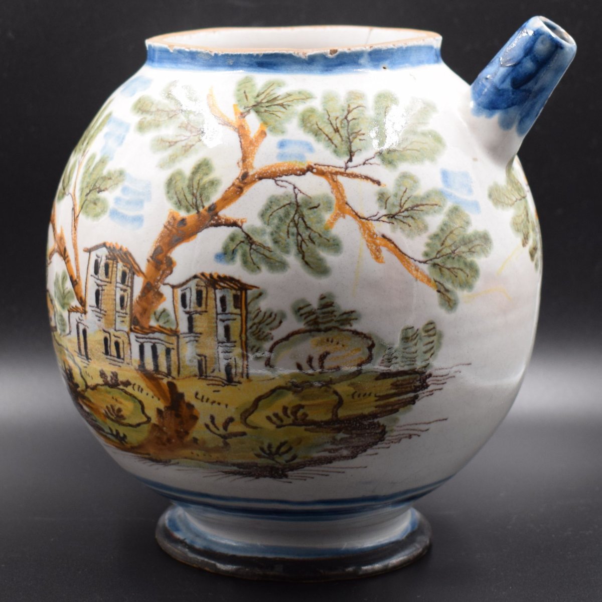 Orciolo in maiolica di Borghetto Lodigiano (Lombardia) XVIII secolo-photo-2