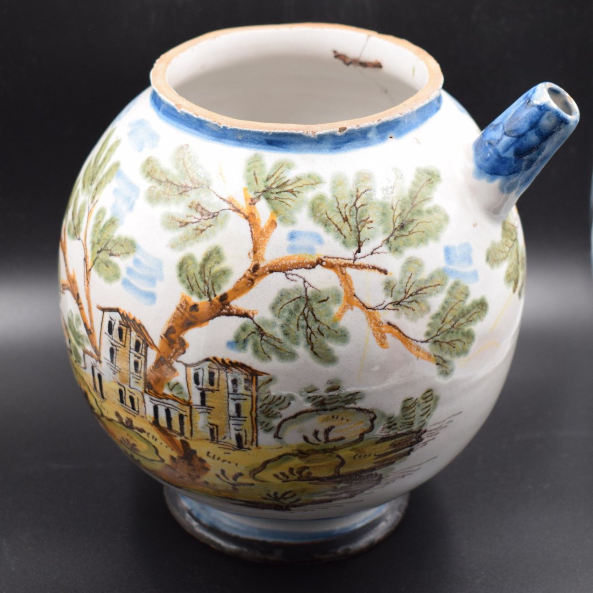 Orciolo in maiolica di Borghetto Lodigiano (Lombardia) XVIII secolo-photo-3