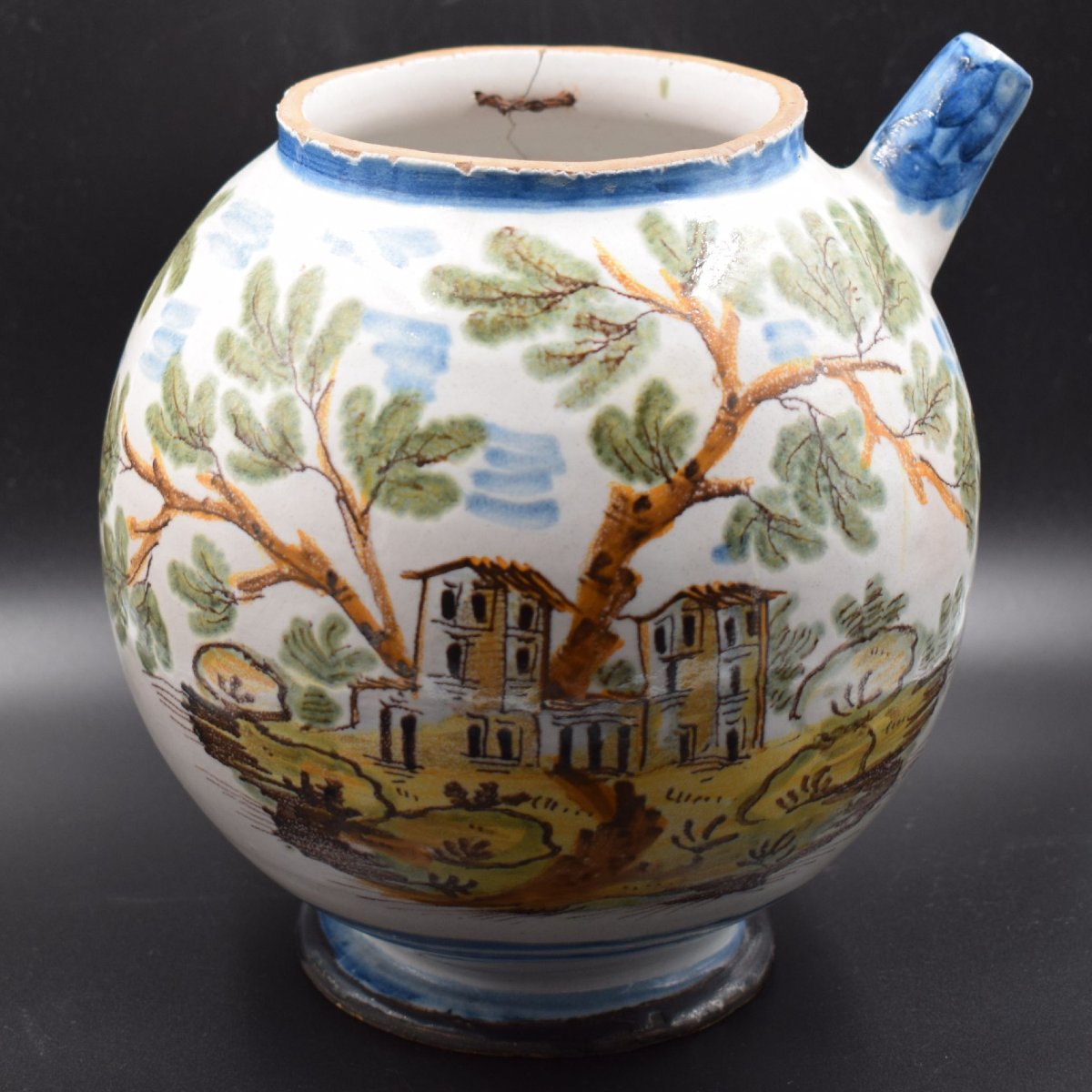 Orciolo in maiolica di Borghetto Lodigiano (Lombardia) XVIII secolo-photo-4