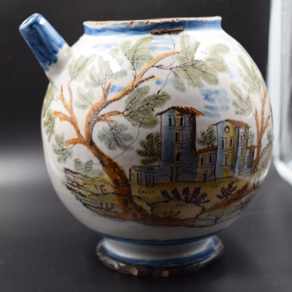 Orciolo in maiolica di Borghetto Lodigiano (Lombardia) XVIII secolo-photo-1