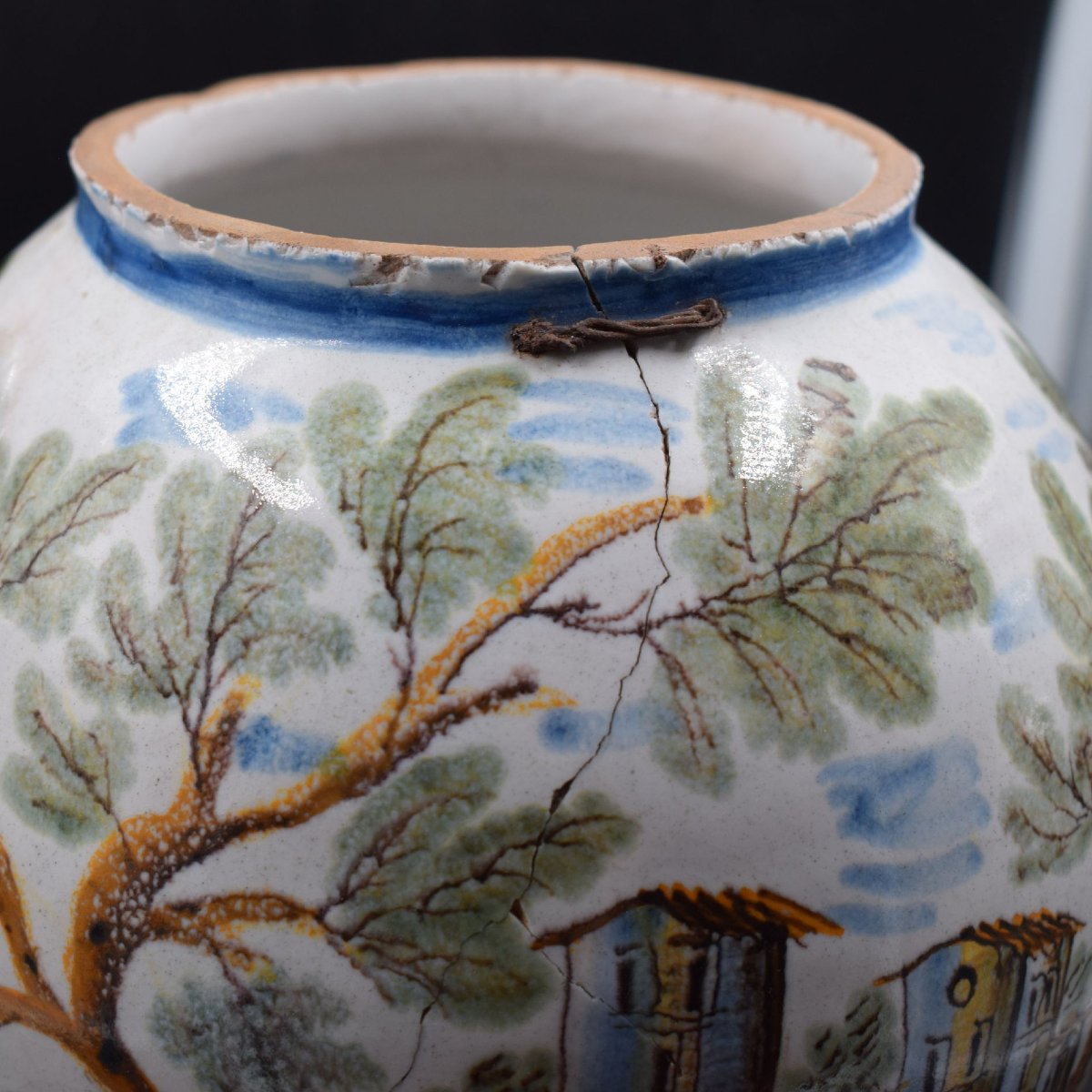 Orciolo in maiolica di Borghetto Lodigiano (Lombardia) XVIII secolo-photo-4