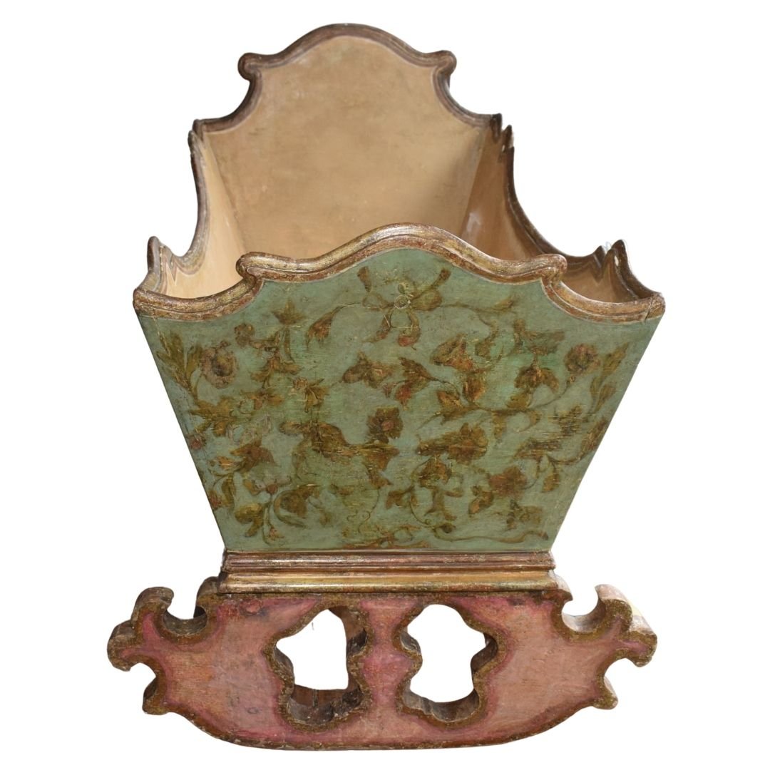 Culla veneziana del XVIII secolo in legno laccato policromo-photo-4