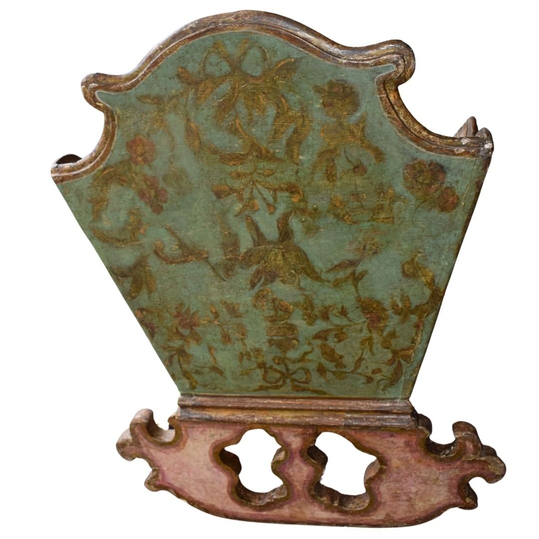  Culla veneziana del XVIII secolo in legno laccato policromo-photo-2