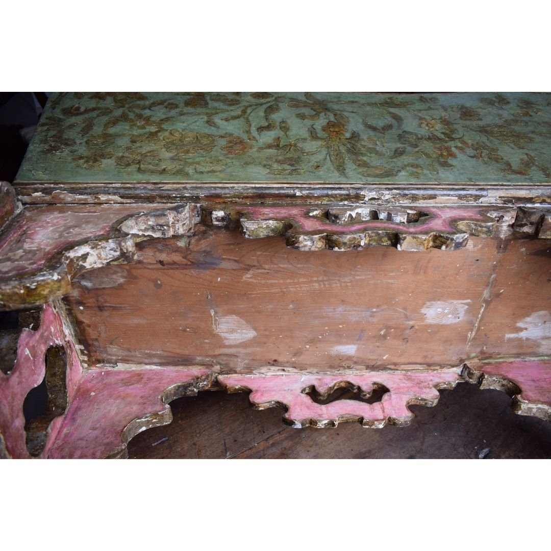  Culla veneziana del XVIII secolo in legno laccato policromo-photo-5