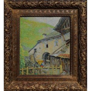 Paesaggio montano con contadina di Mario Moretti Foggia - Prima metà XIX secolo