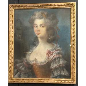 Pastel “élégante à La Robe Rose “