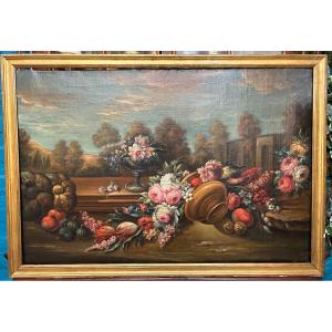 Still Life Painting With Flowers 