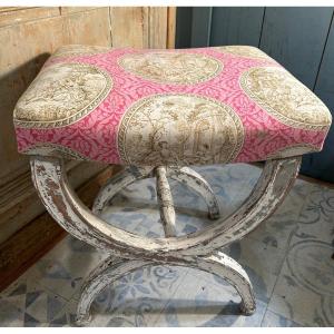 Empire Style Patinated Curule Stool 