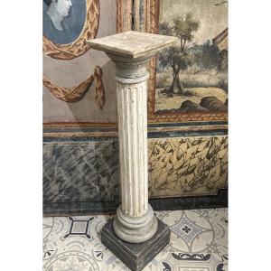 Louis XVI Style Patinated Wooden Column