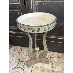 Painted Bowl Top Pedestal Table