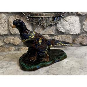 Large Golden Pheasant In Slipware