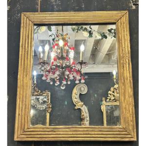 Mirror With Gilded Wooden Fluting 