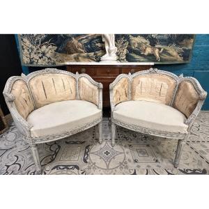 Pair Of Louis XVI Style Basket Armchairs
