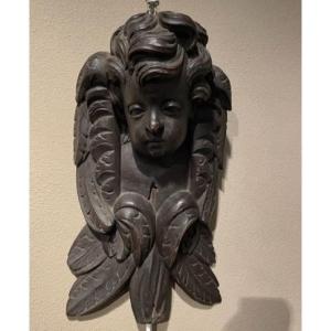 Pair Of Walnut Angel Heads