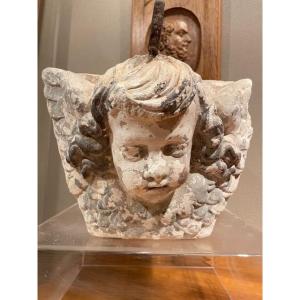 Pair Of Stone Angel Heads