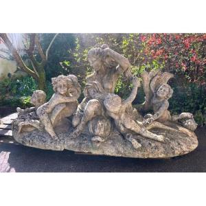 Large Pond Center In Reconstituted Stone Italy 1950