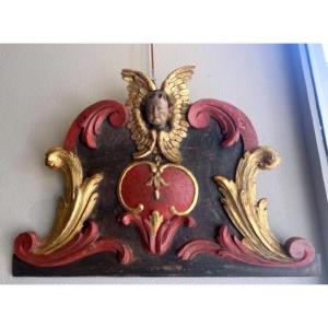 Carved And Polychromed Oak Pediments From The Early 18th Century